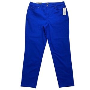 Kim Rogers Straight Leg Pants Womens 14 Ollie Blue Hidden Comfort Stretch New